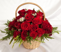 19 adet kırmızı gülden çiçek sepeti Ankara çiçek servisi , çiçekçi adresleri
